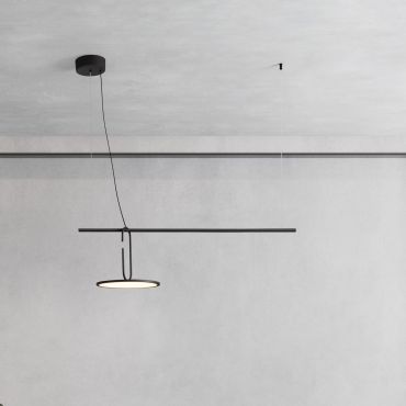 Nova Luce Gea - hanglamp - 100 x 180 x 30 cm - 22W LED incl. - zandzwart