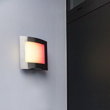 Lutec Farell - buiten wandlamp - 21 x 6 x 22 cm - 14W slimme LED incl. - WiZ - IP44 - grijs en opaal