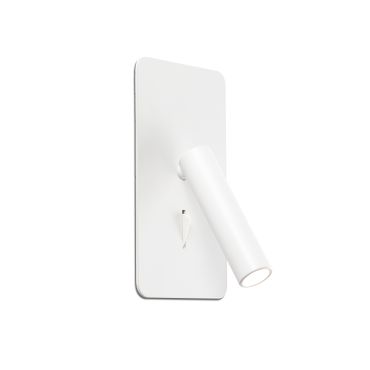 Faro Suau - inbouw wandverlichting met schakelaar - 9,5 x 17 cm - 3W LED incl. - mat wit