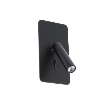 Faro Suau - inbouw wandverlichting met schakelaar - 9,5 x 17 cm - 3W LED incl. - mat zwart