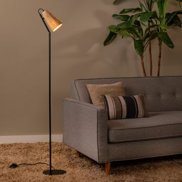 Lucide Bensen - vloerlamp - Ø 22 x 152 cm - naturel