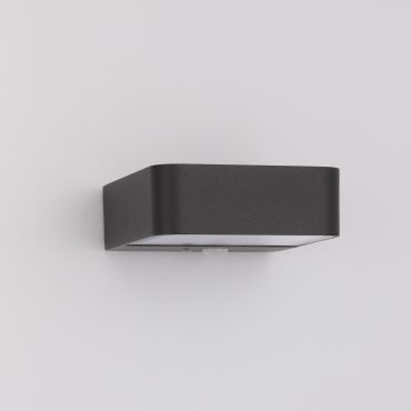 Nova Luce Trendo - buiten wandverlichting op zonne-energie met bewegingsmelder - 12,2 x 5 x 14,6 cm - 2W LED incl. - IP65 - donker antraciet