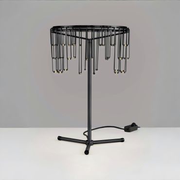 Nova Luce Stellar - tafellamp - Ø 30 x 45 cm - 14W dimbare LED incl. - zwart chroom