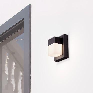 Nova Luce Leto - buiten wandverlichting - 14,5 x 17,5 x 10,2 cm - 10W LED incl. - IP65 - zandzwart