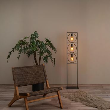 Lucide Suus - vloerlamp - 34 x 24 x 145 cm - zwart