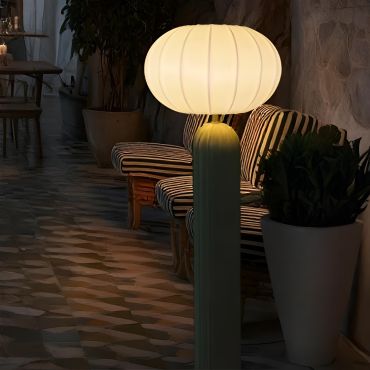 New Garden Rachel 145 - oplaadbare vloerlamp op zonne-energie en op batterijen met afstandsbediening - Ø 36 x 143 cm - 5W LED incl. - IP65 - olijfgroen - 3000K
