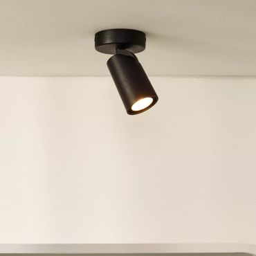 Lucide Xyrus - opbouwspot - 9 x 12,5 x 9 cm - 5W dimbare LED incl. - dim to warm - zwart