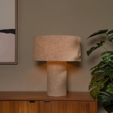 Lucide Leeroy - tafellamp - Ø 42 x 52 cm - taupe