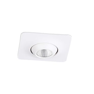 Dobac Yuca Square Tilted - inbouwspot 1L - 55 x 55mm, Ø 45 mm inbouwmaat - 3W LED incl. - wit