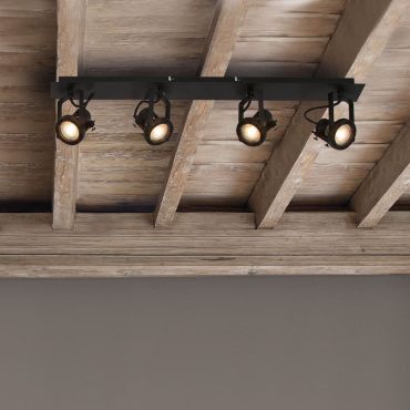 Nova Luce Salva - opbouwspot 4L - 71 x 19 x 16 cm - zand zwart