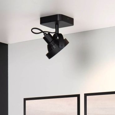 Lucide Tala LED - opbouwspot 1L - 12 x 12 x 20 cm - 12W dimbare LED incl. - zwart