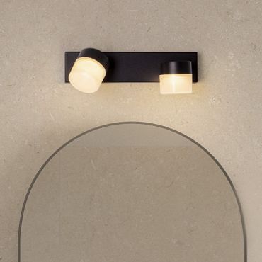 Nova Luce Teko - wandlamp - 25 x 6 x 11 cm - 11W LED incl. - IP44 - zandzwart