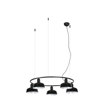 Faro Tatawin S - hanglamp - Ø 90 x 100 x 210 cm - satijnzwart en glanszwart