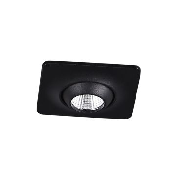 Dobac Yuca Square Tilted - inbouwspot 1L - 55 x 55 mm, Ø 45 mm inbouwmaat - 3W LED incl. - zwart