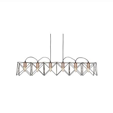 Searchlight Anthea - hanglamp - 110 x 19 x 145 cm - zwart en koper