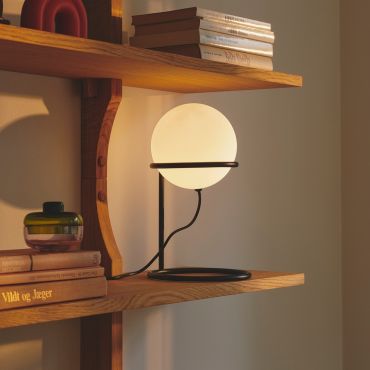 Nordlux Wilson - tafellamp - Ø 18 x 31 cm - zwart met wit