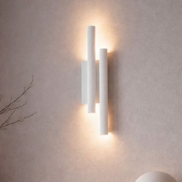 Nova Luce Paron - wandlamp - 5,5 x 38 x 7 cm - 15W LED incl. - zandwit