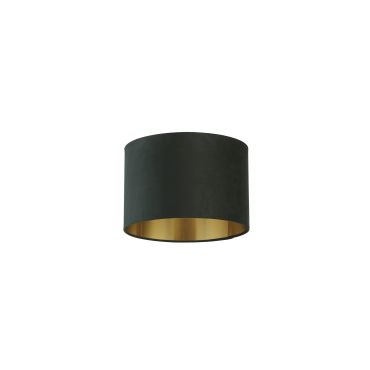 Searchlight Drum Shade - lampenkap - Ø 30 x 20 cm - donkergroen en geborsteld goud