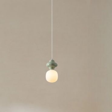 Nova Luce Clio - hanglamp - Ø 18 x 198 cm - groen en opaalglas