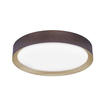 Nova Luce Luton - plafondverlichting - Ø 55 x 8,5 cm - 47W LED incl. - koffie bruin en mat wit