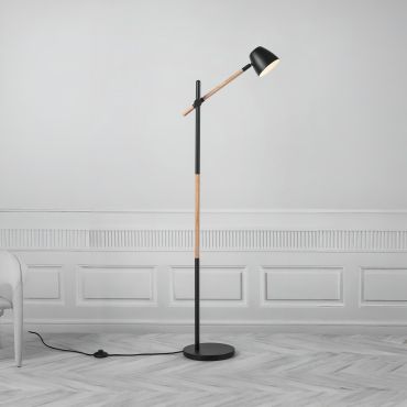 Nordlux Theo -  vloerlamp - Ø 12,5 x 131 cm - zwart