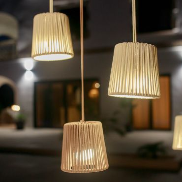 New Garden Conta Mini - hanglamp met oplaadbare lichtbron en afstandsbediening - Ø14,5 x 314,6 cm - 3W LED incl. - IP54 - wit