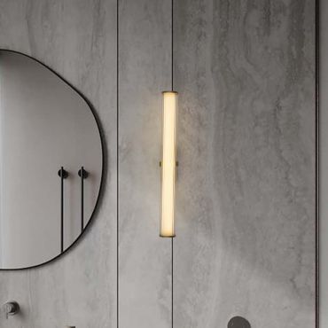 Nova Luce Hedula - wandlamp - 63 x 12 x 8,2 cm - 23W LED incl. - IP44 - zandgoud