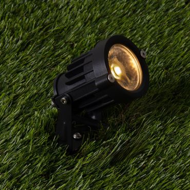 Nova Luce Quick – grondspot op piek - Ø 6,5 x 11 cm - 7W LED incl. - IP65 - zandzwart