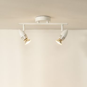Lucide Caro - opbouwspot - 32 x 9 x 13 cm - 2 x 5W LED incl. - wit