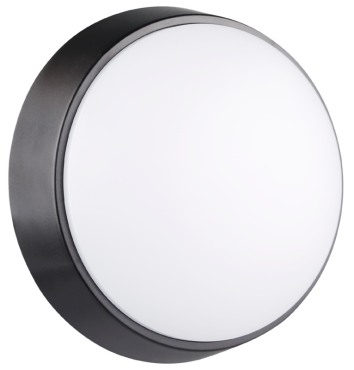 Century Italia Oasi CCT - wand/plafondlamp - Ø 21,5 x 8 cm - 14W LED incl. - IP65 - zwart