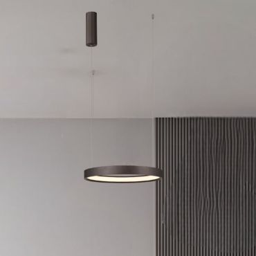 Nova Luce Perrine - hanglamp - Ø 40 x 150 cm - 22W dimbare LED incl. - geborsteld koffiebruin