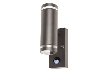 Integral LED Malaga - buiten wandlamp met bewegingssensor - 6,8 x 11,6 x 21,6 cm - IP54 - antraciet