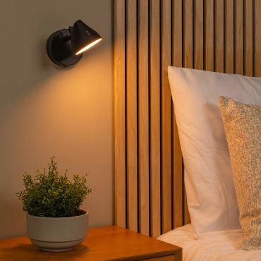 Lucide Milne - wandlamp - Ø 10 x 16,5 cm - 6W dimbare LED incl. - zwart
