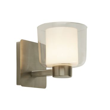 Searchlight Bubbles - wandverlichting - 13 x 14,5 cm - IP44 - satijn nikkel