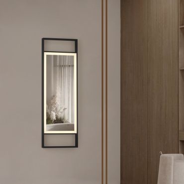 Nova Luce Doul - spiegel met verlichting - 40 x 120 x 5 cm - 37W LED incl. - IP44 - geanodiseerd zwart