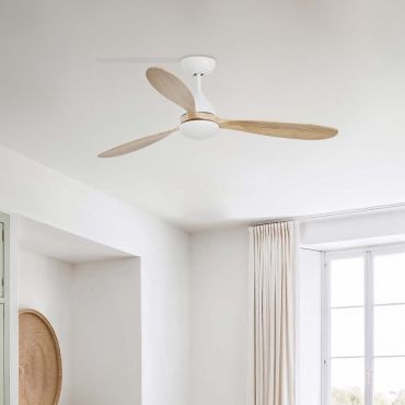 Faro Poros L - plafondventilator met licht - Ø 132 cm - mat wit en den