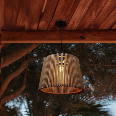 New Garden Okinawa 40 - hanglamp - Ø 39 x 28 cm - IP44 - bruin