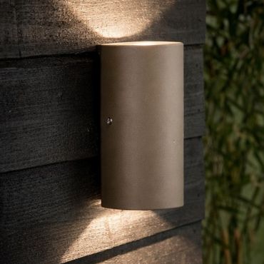 Nordlux Rold Rond - buiten wandverlichting - 9 x 16 x 5,5 cm - 2 x 5W LED incl. - IP54 - taupe