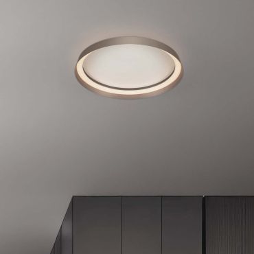 Nova Luce Ormi - plafondlamp - Ø 45 x 7 cm - 38W dimbare LED incl. - champagnebruin