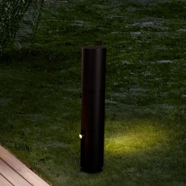 Nova Luce Taglio - tuinpaal - Ø 12 x 65 cm - 8W LED incl. - IP65 - zandzwart