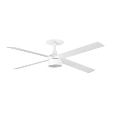 Faro Rudder Tek 4 L - plafondventilator met licht en inbouwrozet - Ø 132 cm - mat wit - 4000K