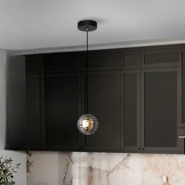 Nova Luce Las - hanglamp - Ø 15 x 145 cm - 13W LED incl. - zandzwart, goud en rokerig grijs