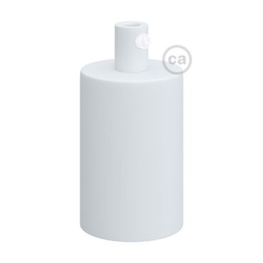 Creative Cables - E27 fitting met cilindervormige metalen kabelhouder - Ø 4,2 x 6,2 cm - wit