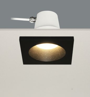 Artdelight Bados - inbouwspot 1L - 95 x 95 mm, Ø 84 mm inbouwmaat - IP65 - zwart