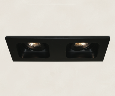 Artdelight Moggio - inbouwspot - 200 x 100 mm, 2 x Ø 89 mm inbouwmaat - zwart