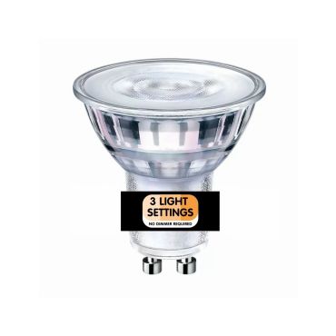 ETH LED Sceneswitch + Memory - GU10 - 5W - 3-stappen dimbaar - 2700K/2500K/2200K - transparant