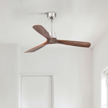 Faro Lantau L - plafondventilator - Ø 132 cm - mat nikkel en walnoot