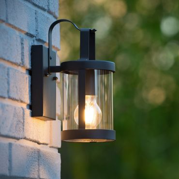 Lucide Lindelo - buiten wandlamp - 11 x 16 x 26 cm - IP23 - zwart