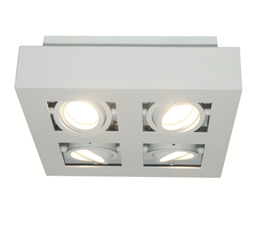 Artdelight Bosco - opbouwspot 4L - 25 x 25 x 8,6 cm - wit