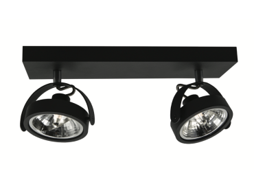 Artdelight Wajer - opbouwspot 2L - 40 x 12 x 14 cm - 2 x 3,5W dimbare LED incl. - zwart